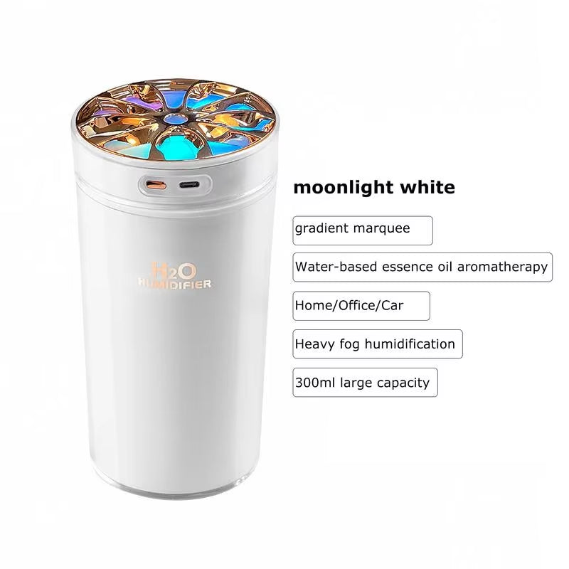 Portable Aromatherapy Humidifier - Mini USB Desktop and Car Air Mist Diffuser for Home and Office Use