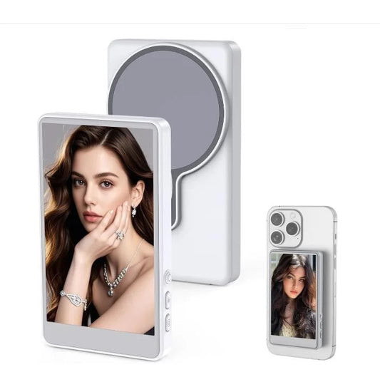 Magnetic Phone Vlog Selfie Monitor Screen for Rear Camera Compatibility with iPhone and Android Devices