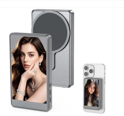 Magnetic Phone Vlog Selfie Monitor Screen for Rear Camera Compatibility with iPhone and Android Devices